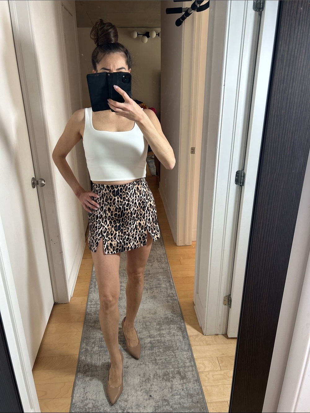 ZARA Leopard Print Skort XS – Mini Skirt Look w/ Built-In Shorts